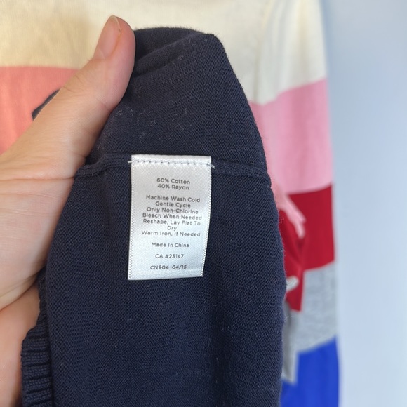 Talbots Multicolored Striped Boat Neck Long Sleeve Sweater M - Picture 5 of 6